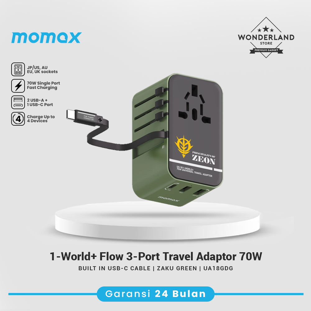 Momax Universal Travel Adaptor 1-World+ Flow 4-Port Travel Charger 35W/70W USB-C+USB-A UA18 UA21