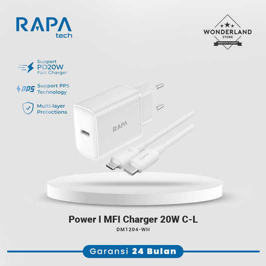 RAPAtech Power I Charger Set MFI 20W USB-C to Lightning Cable DM1204