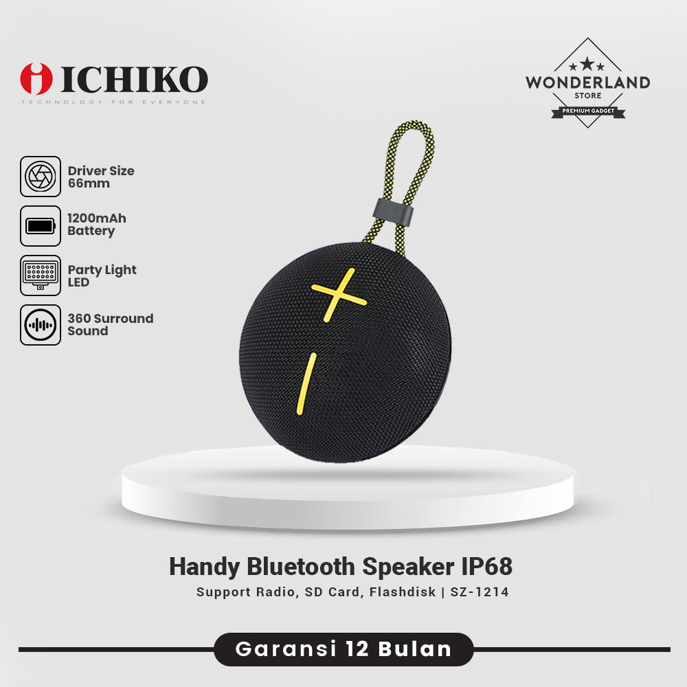 Ichiko Handy Speaker Bluetooth 66mm Driver, Super Bass, Radio FM, SD Card SZ-1214