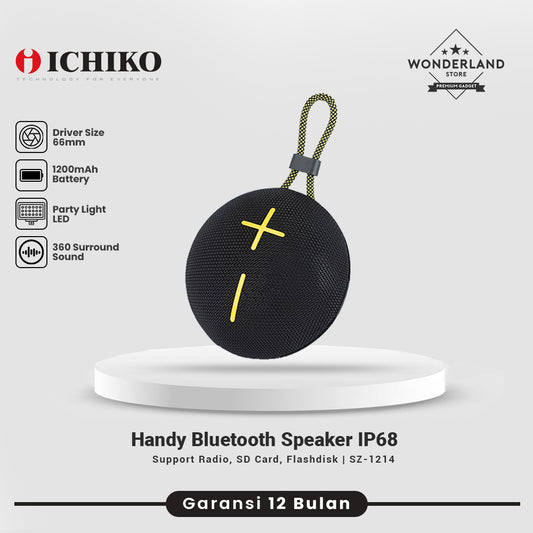 Ichiko Handy Speaker Bluetooth 66mm Driver, Super Bass, Radio FM, SD Card SZ-1214