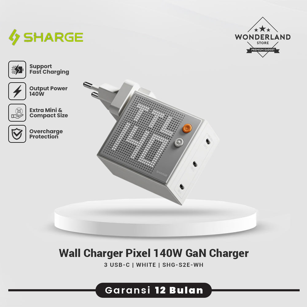 Sharge Adaptor GaN Pixel 100W 140W USB-C+USB-A Wall Charger PD PPS Fast Charging