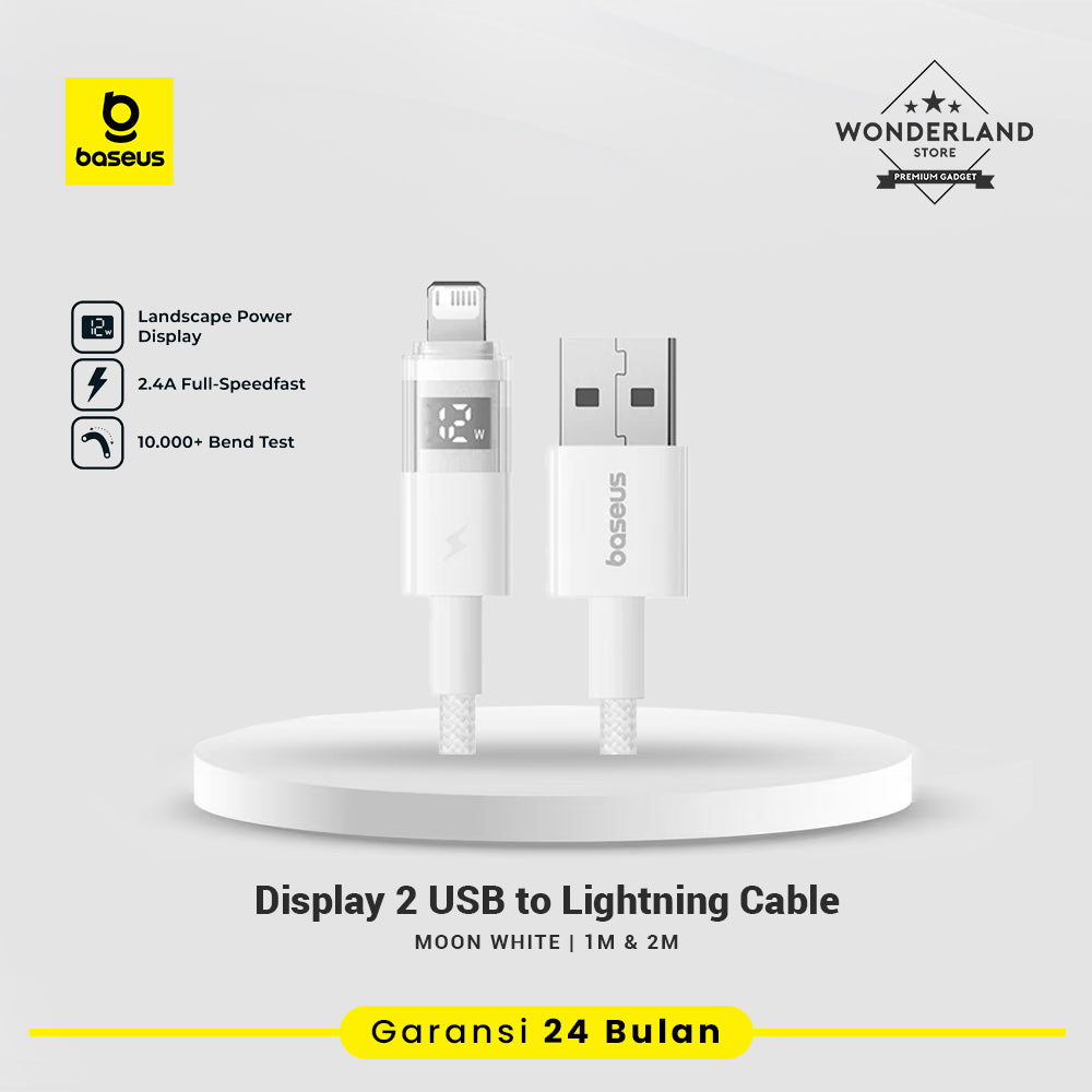 Baseus Display 2 Kabel Data USB to Lightning 2.4A Display Indicator Fast Charging