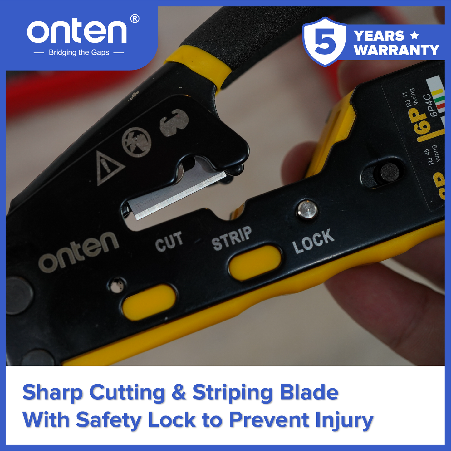 Onten Tang Crimping Tool LAN Network Cable Stripping RJ45 RJ 11 OTN-E992