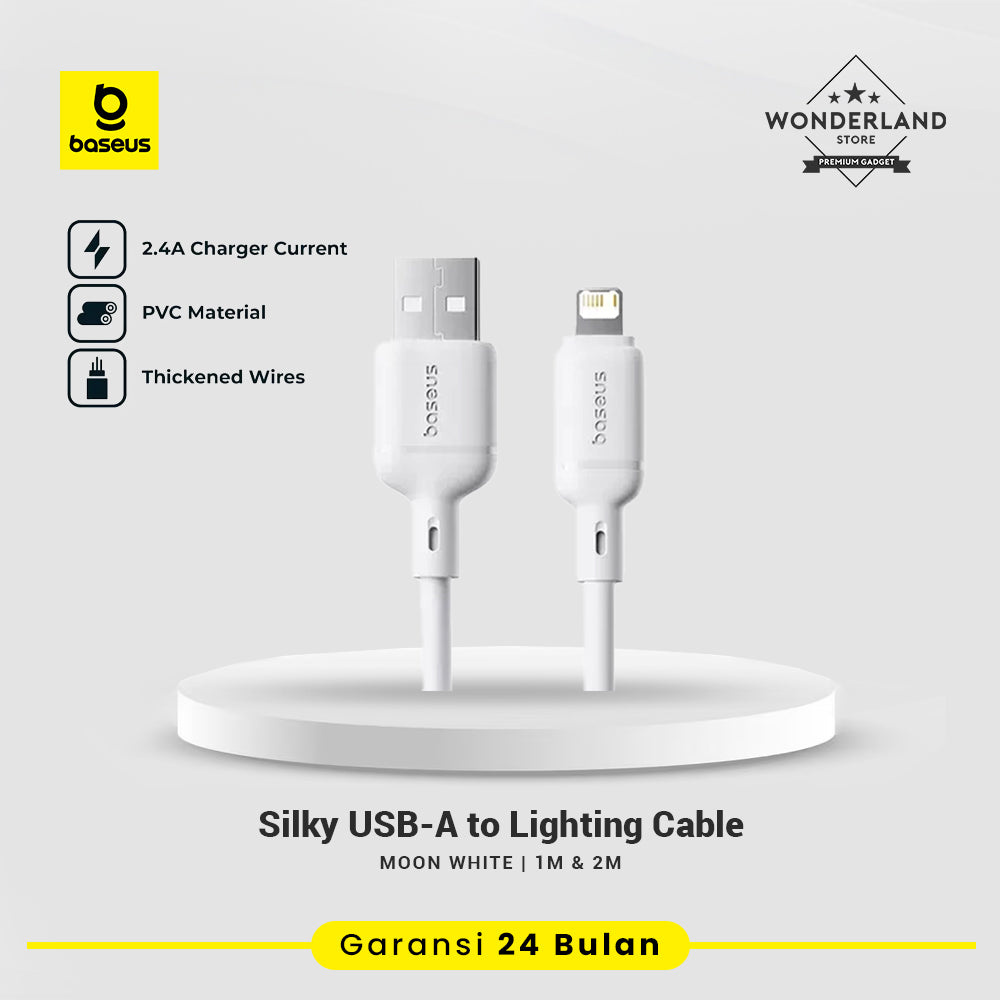 Baseus Silky Kabel Data USB-A to Lighting 2.4A Kabel Data iPhone PVC Soft Touch