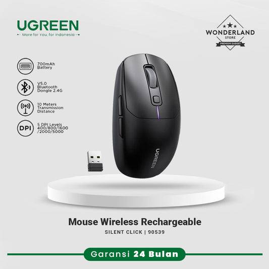 Ugreen Gaming Mouse Rechargeable 3 Mode Ergonomic 5 DPI Silent Click