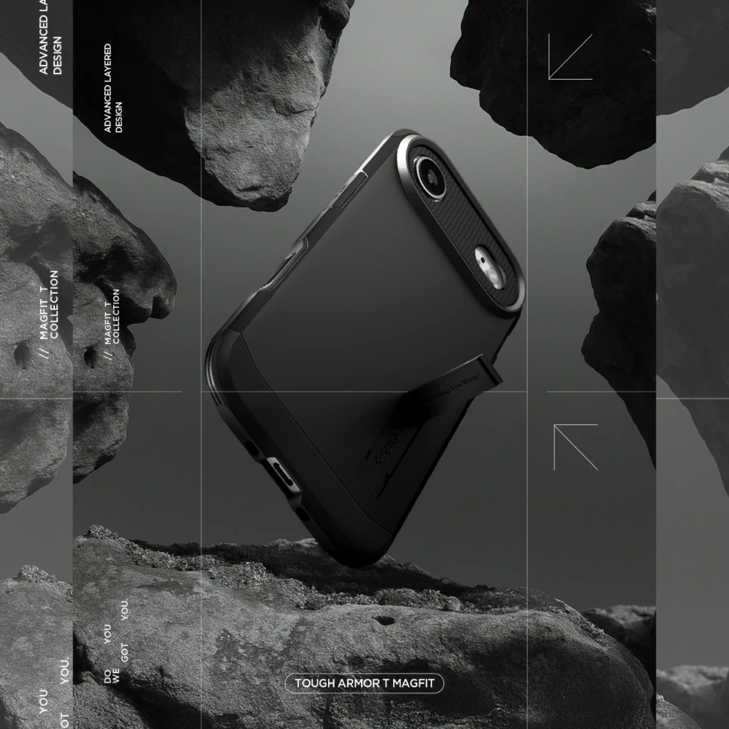 Spigen Case iPhone 17 Pro Max Tough Armor T MagFit MagSafe Kickstand Hardcase