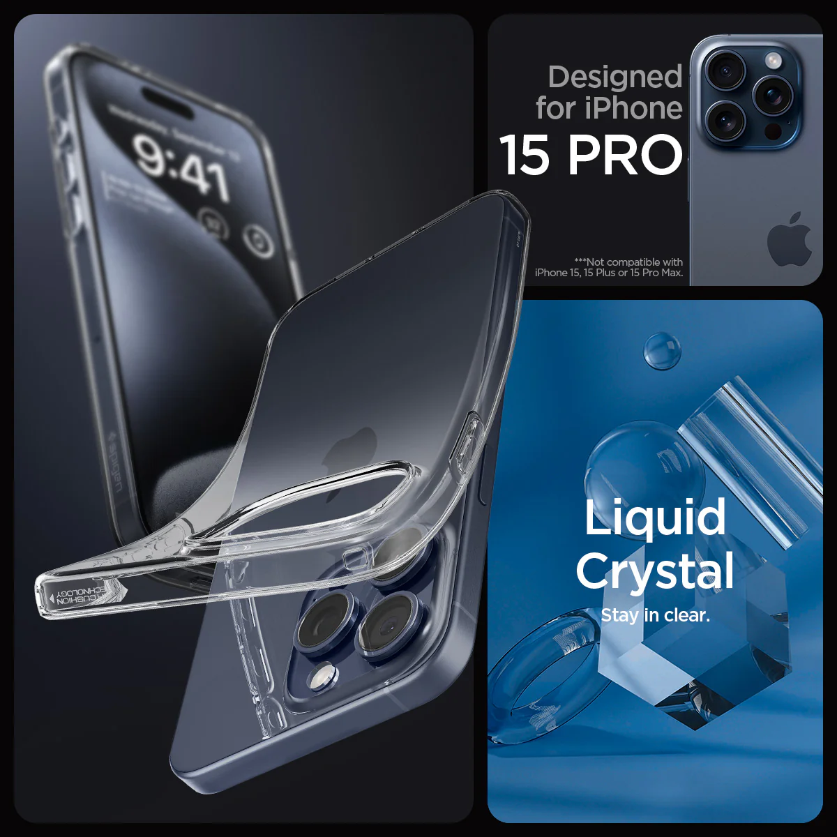 Spigen Case iPhone 15 Pro Max Plus Spigen Liquid Crystal Clear Soft Casing