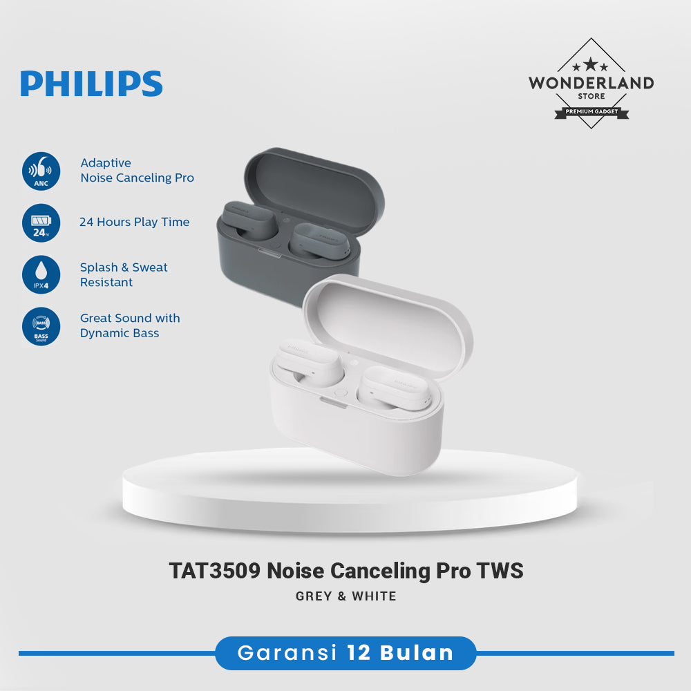 Philips TAT3509 Noise Canceling Pro True Wireless With Philips Sound Signature & Clear Calls