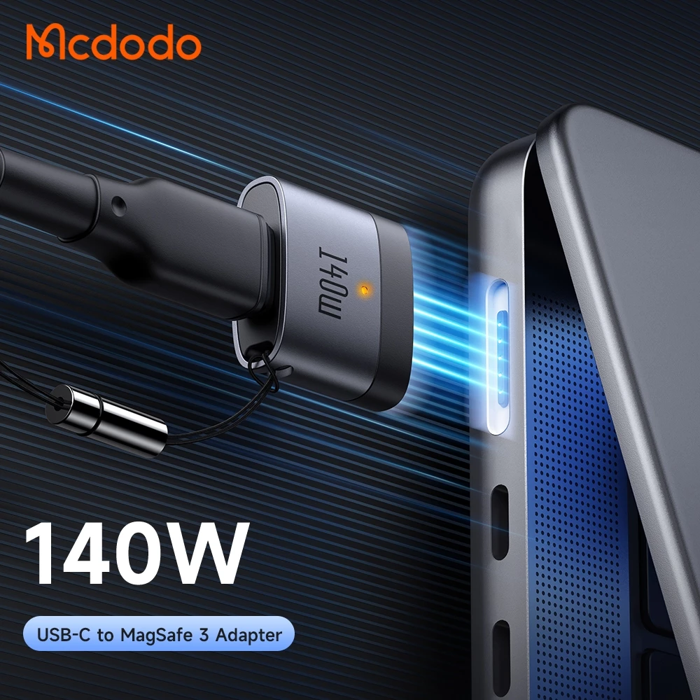 Mcdodo Adapter Converter Type C to Magsafe 3 PD Fast Charging 140W Max For Macbook Air Pro