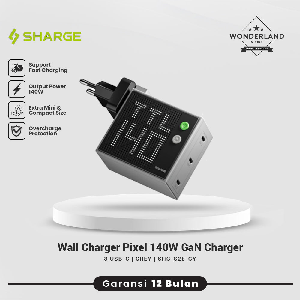 Sharge Adaptor GaN Pixel 100W 140W USB-C+USB-A Wall Charger PD PPS Fast Charging