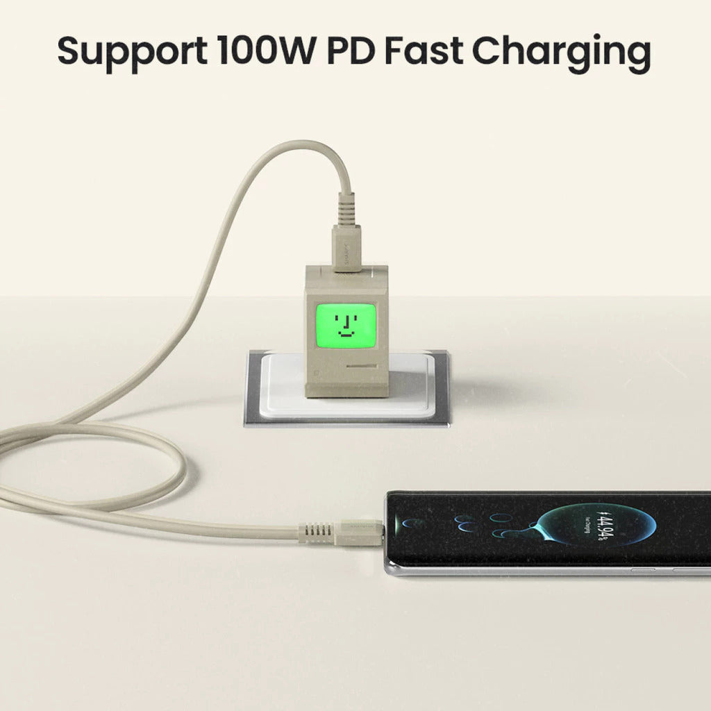 Sharge Kabel Data USB-C to C 100W Retro Cable PD PPS SFC Rubber Material