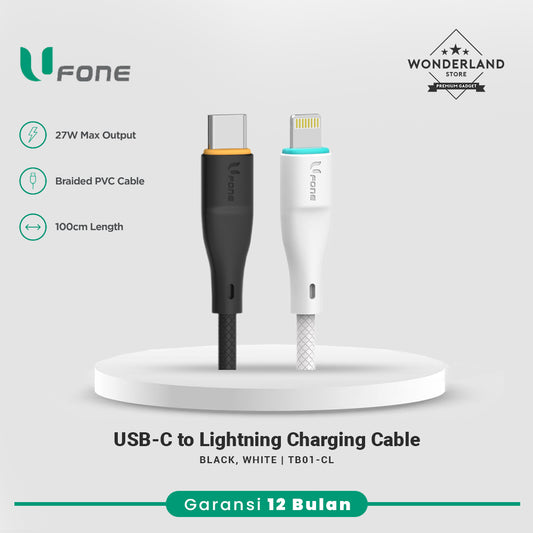 U1me x Ufone Kabel Data USB-C to Lightning 27W Charger iPhone 20pc