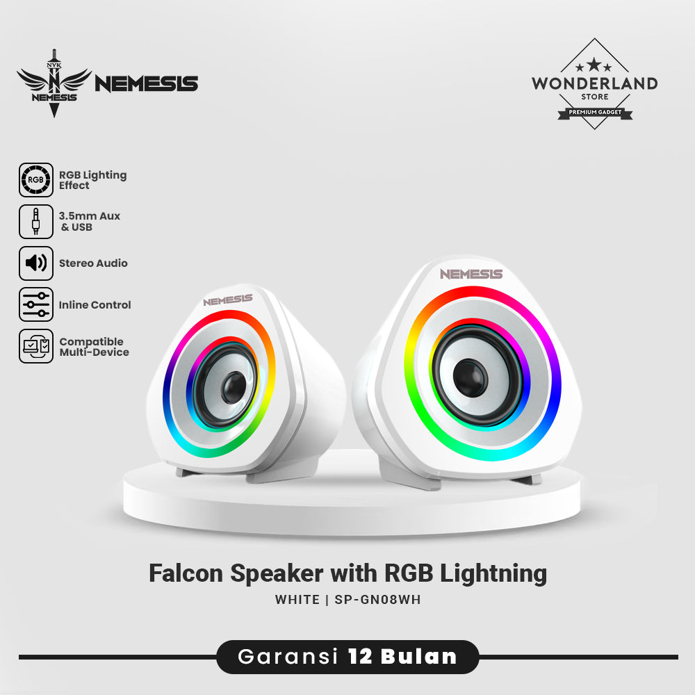NYK Nemesis Falcon Speaker Gaming Wired with RGB Light Stereo Sound SPN-08