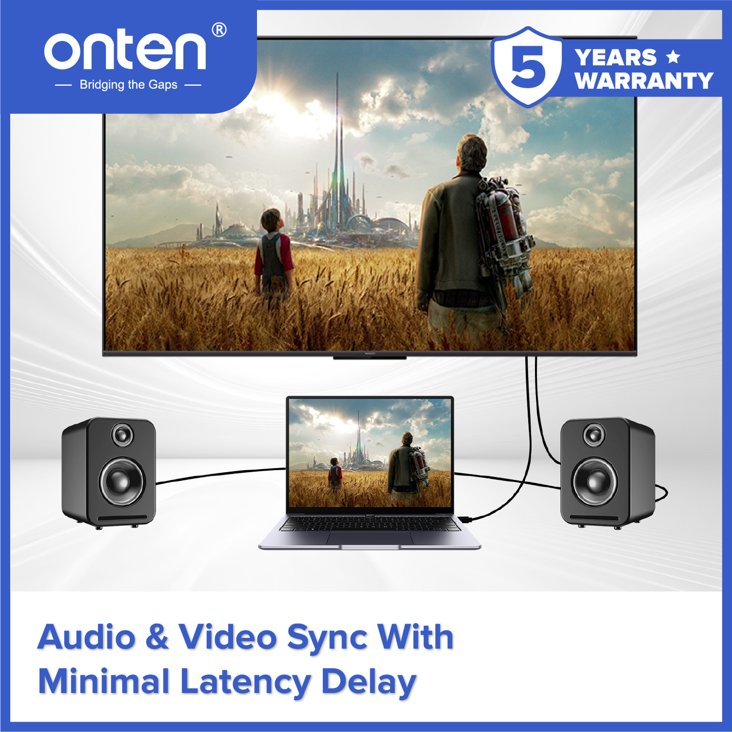 Onten Kabel HDMI To HDMI 1.4 4K 30Hz 1.5M 3M 5M Gold Plated Connector OTN-8305