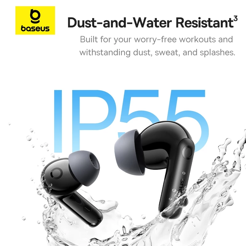 Baseus Bass BP1 Pro ANC Wireless Earphone Bluetooth 6.0 -50dB IP55 Waterproof