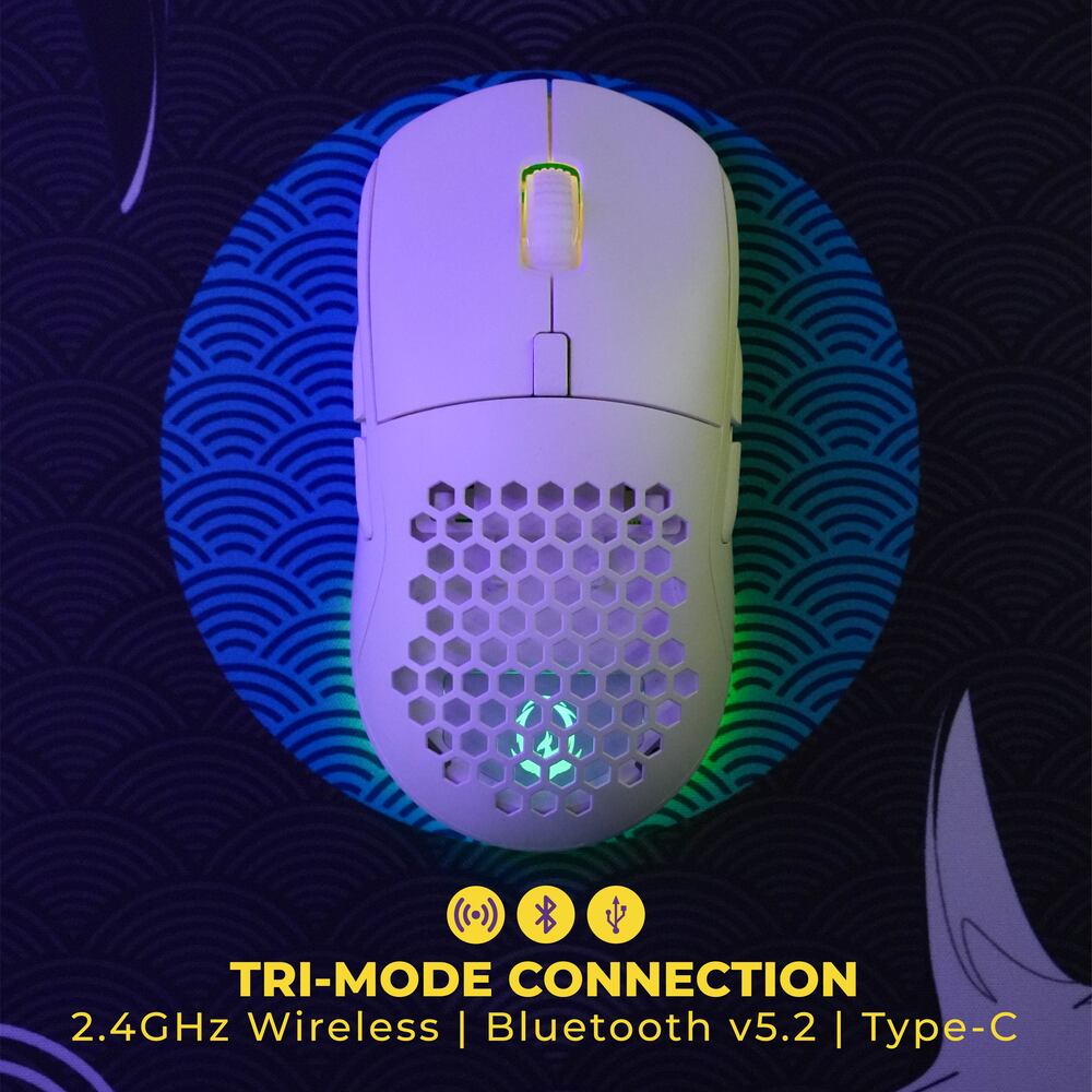 Sades Ryunix Kojin MX10 Mouse Gaming Wireless Bluetooth Triple Mode Ambidextrous