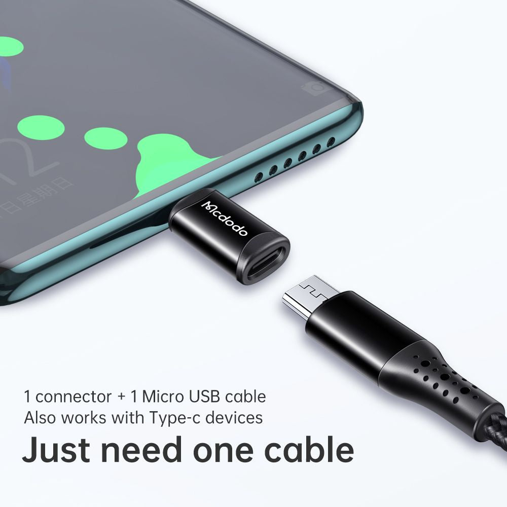 Mcdodo Converter Micro USB to USB-C 3A Adapter OTG Plug and Play OT-9970