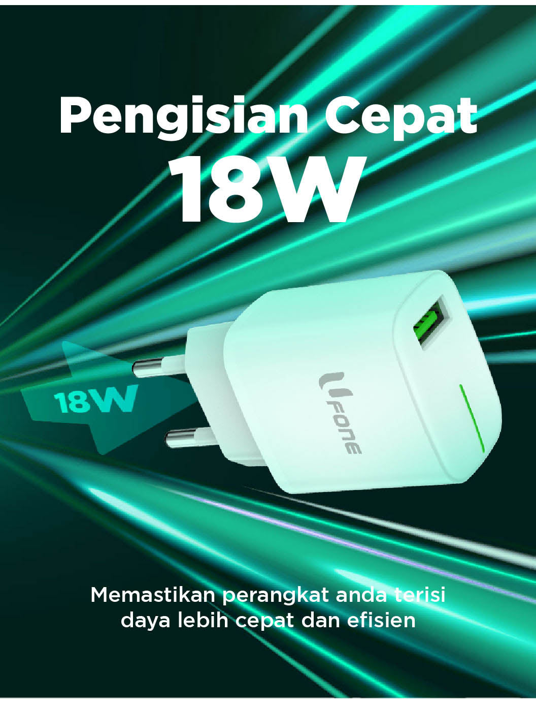 U1me x Ufone Charger Set 18W Fast Charging include USB-C to C Cable Fast Charging VOOC