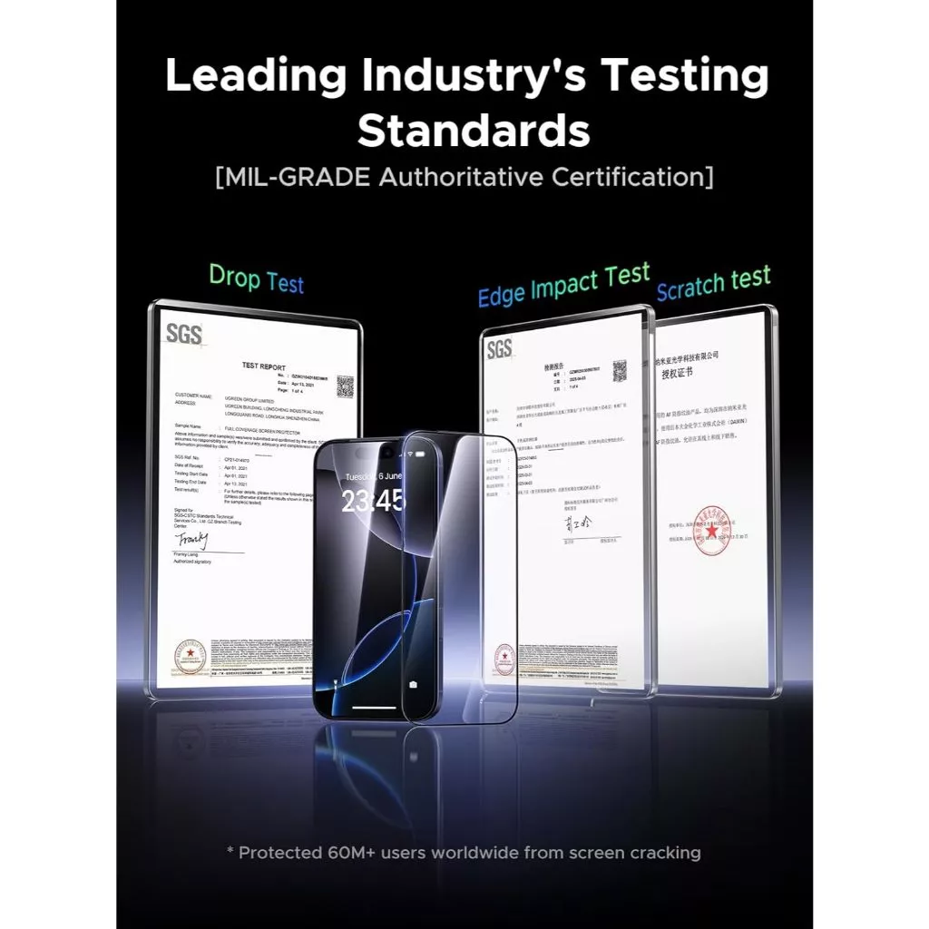 Ugreen Tempered Glass Anti Reflective Clear Anti Spy Privacy for iPhone 17 Pro 17 ProMax