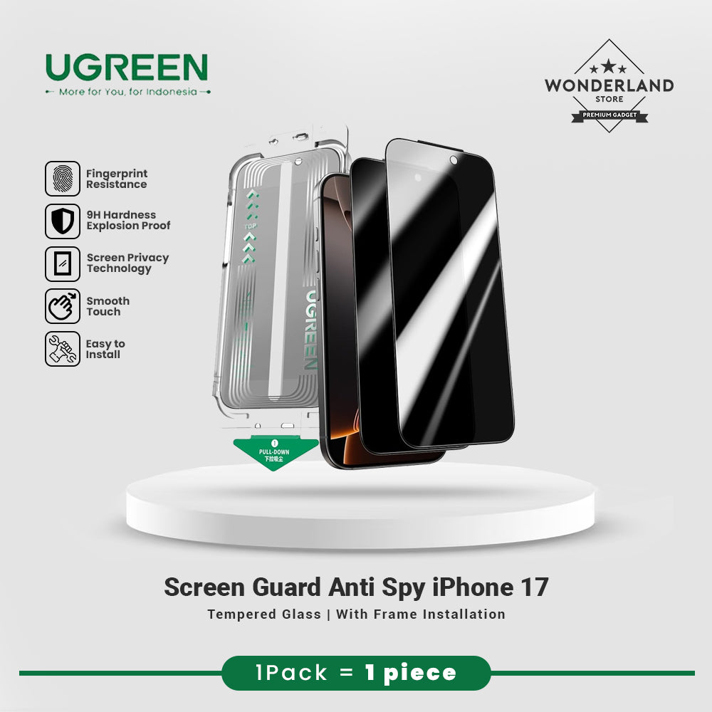Ugreen Tempered Glass Anti Reflective Clear Anti Spy Privacy for iPhone 17 Pro 17 ProMax