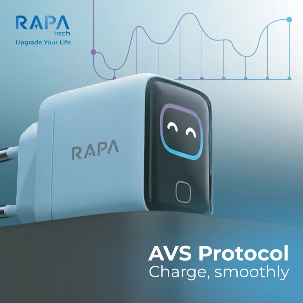 RAPAtech Power ION GaN 45W AVS PD 3.2 Protocol with Adaptive Power Display SFC PD PPS