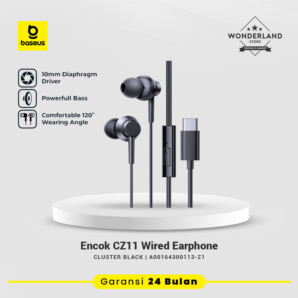 Baseus Encok HZ11 CZ11 In-Ear Wired Earphones Jack 3.5 USB-C Powerful Bass