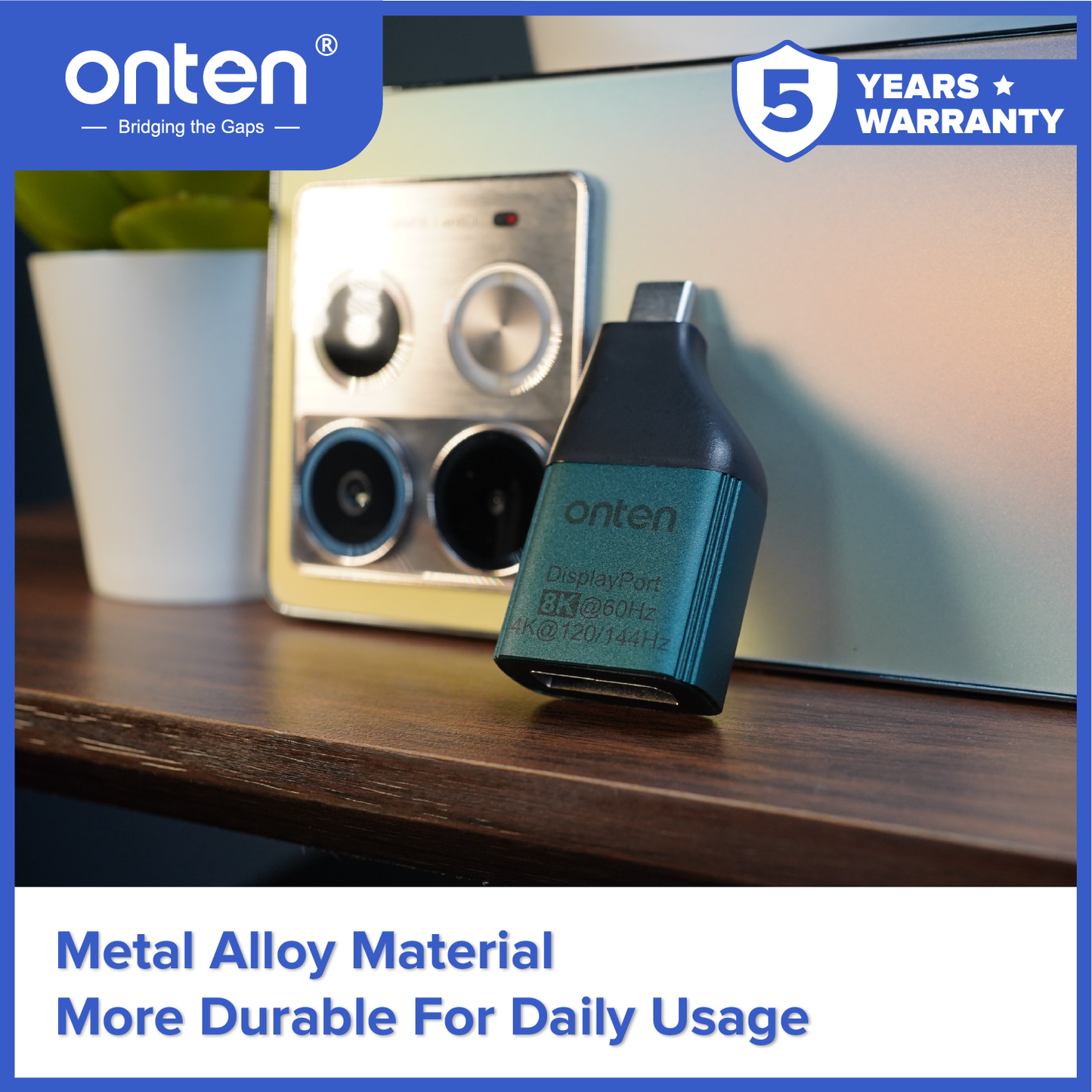 Onten Adapter Converter USB-C to Display Port 8K 60Hz OTN-UC103