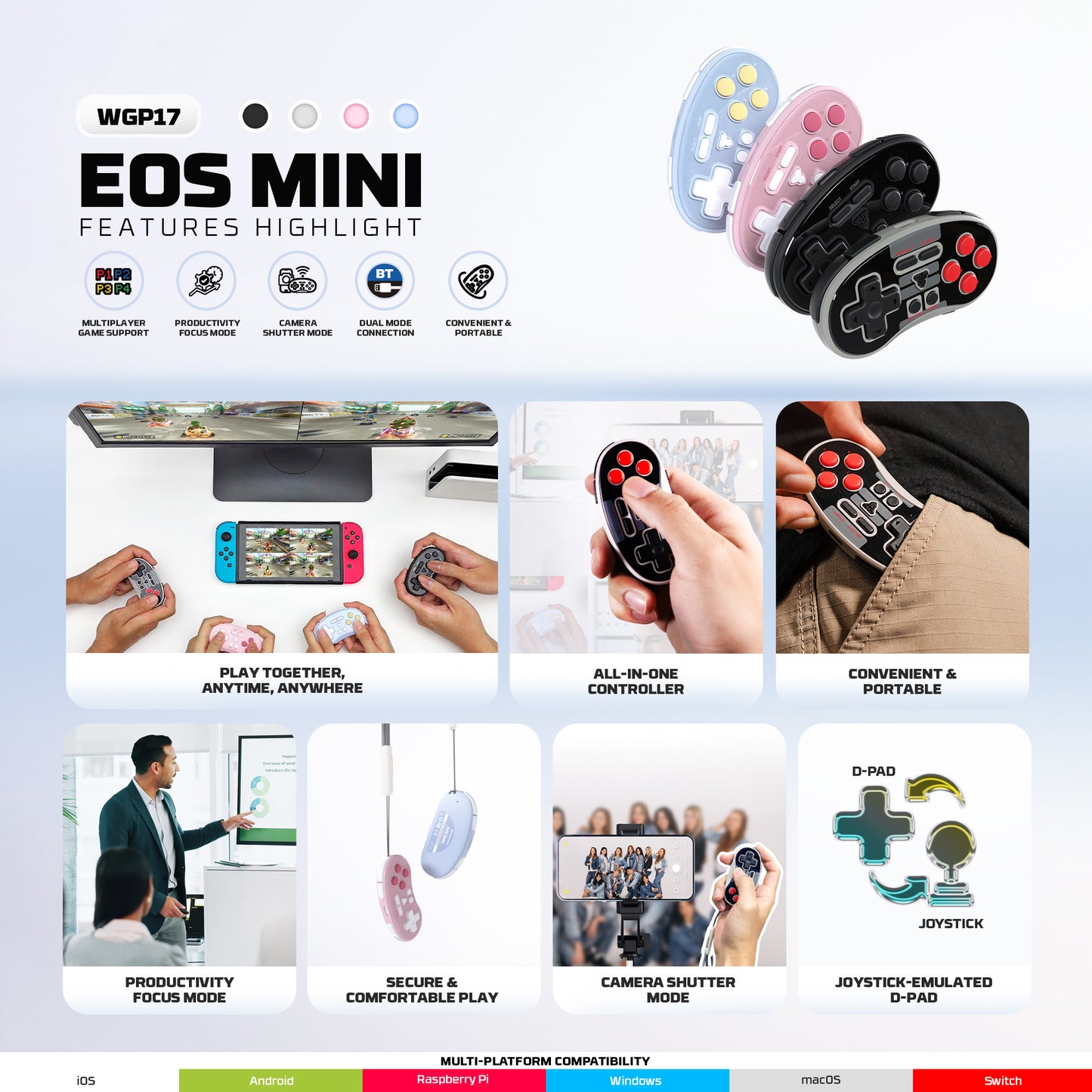 Fantech WGP17 / WGP-17 EOS Mini Pocket Size Mini Wireless Gamepad Joystick Portable