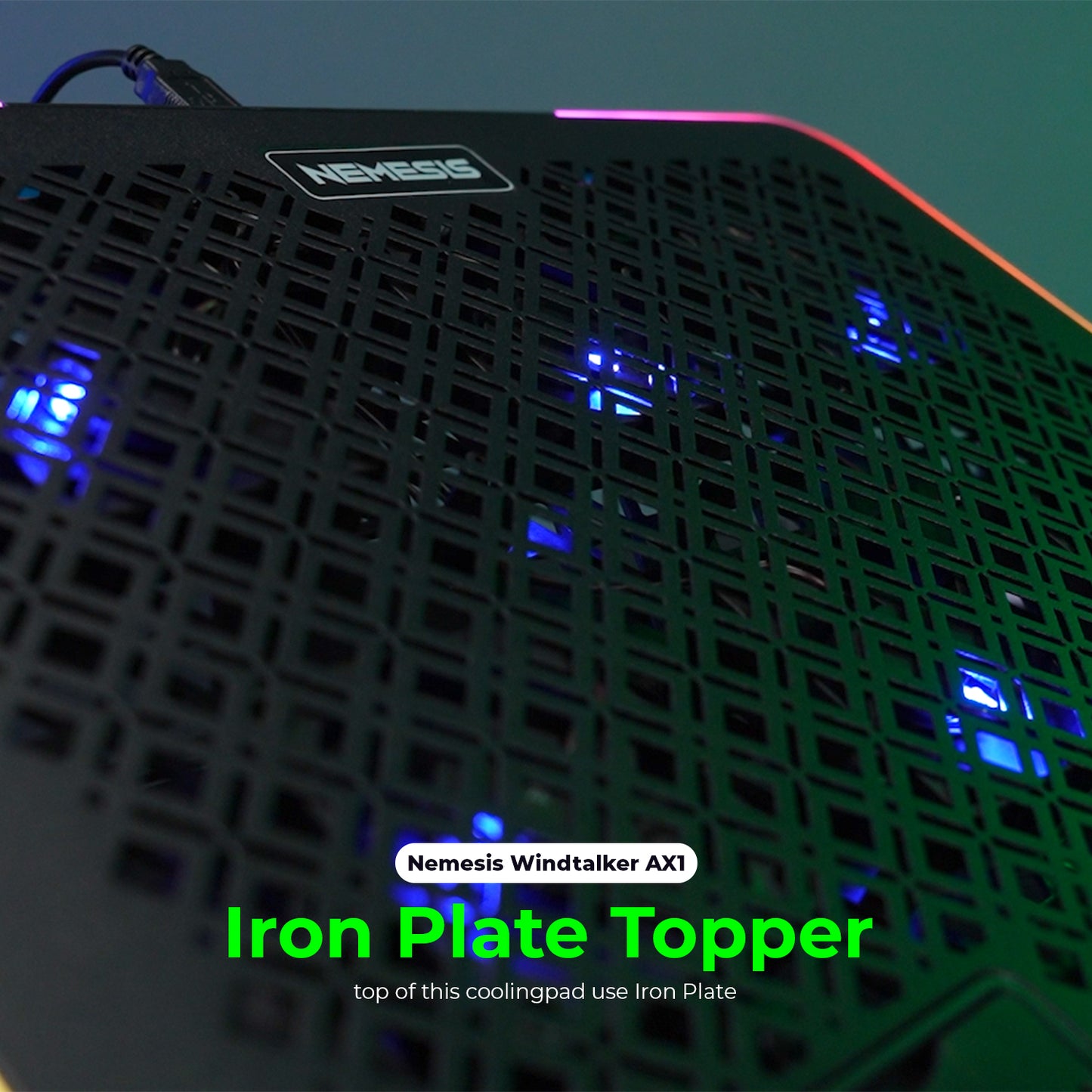 NYK Nemesis Cooling Pad Plat Topper 6 Fan RGB with Phone Holder Nemesis Windtalker AX1