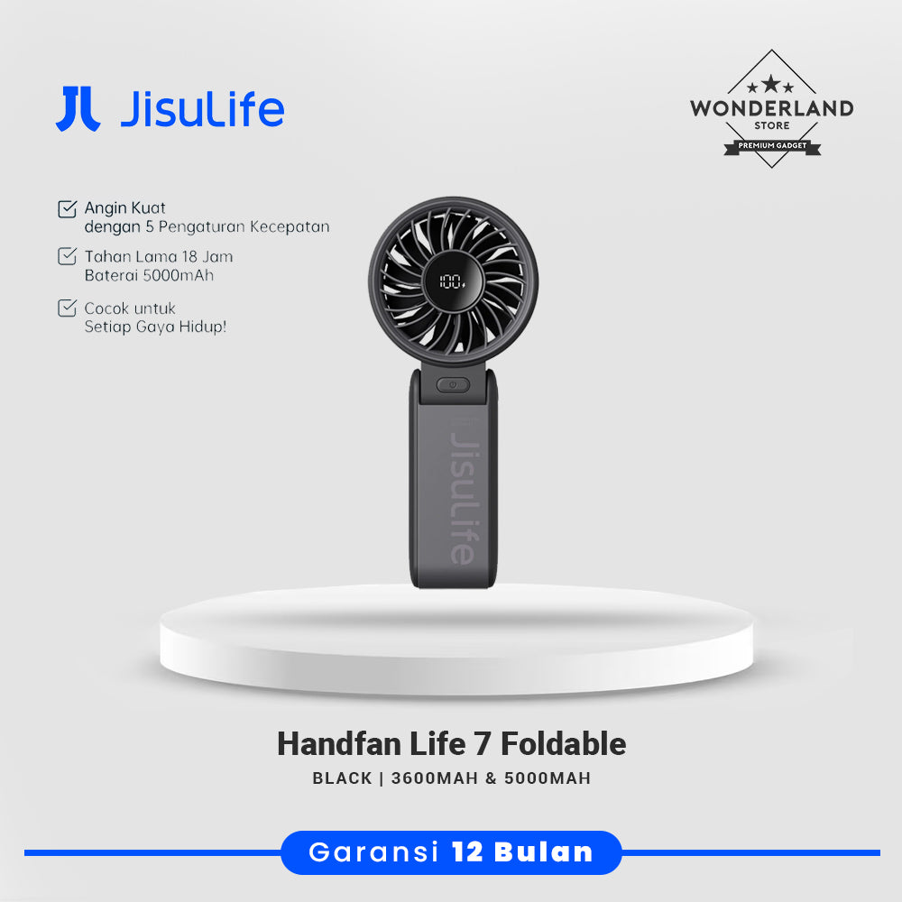 Jisulife Handfan Life 7 Life7 Fold 5S 3600mAh 5000mAh Foldable Portable 5 Speeds