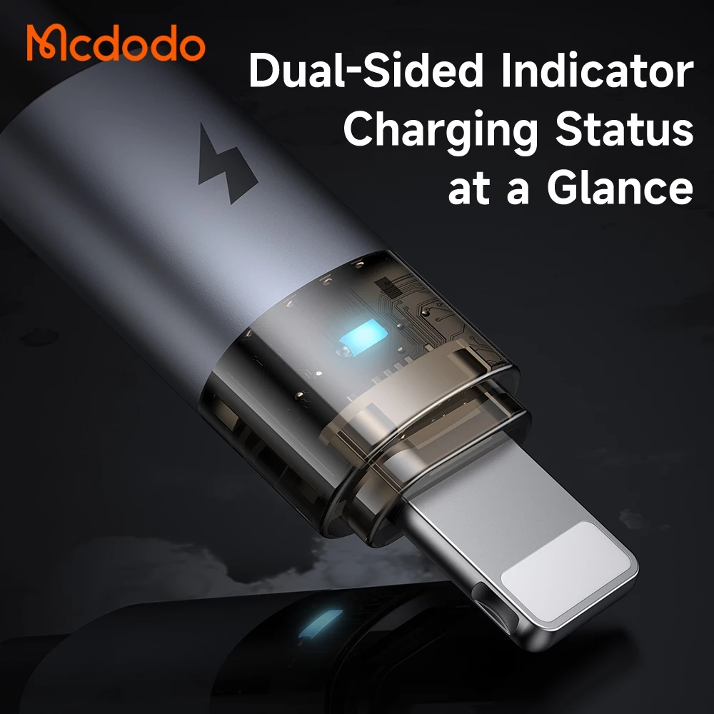 Mcdodo Kabel Data iPhone Transparant USB-C Lightning 36W Fast Charging with LED