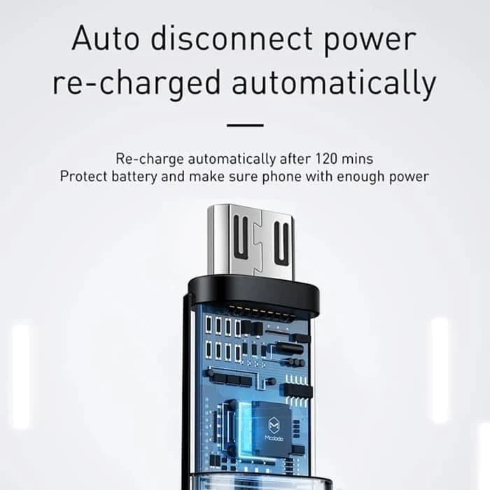 Mcdodo Kabel Micro USB 2A Auto Power Off LED Indicator CA-6200