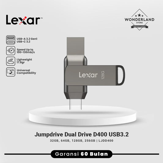 Lexar JumpDrive Dual Drive D400 Flashdisk USB 3.2 USB-C + USB-A 3.2 OTG 2in1