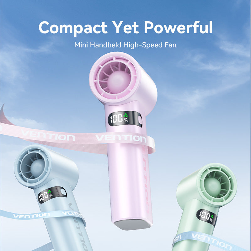 Vention Mini Fan Portable Kipas Angin Genggam Handheld 1700 RPM 3000mAh LED Display With Lanyard - PBE