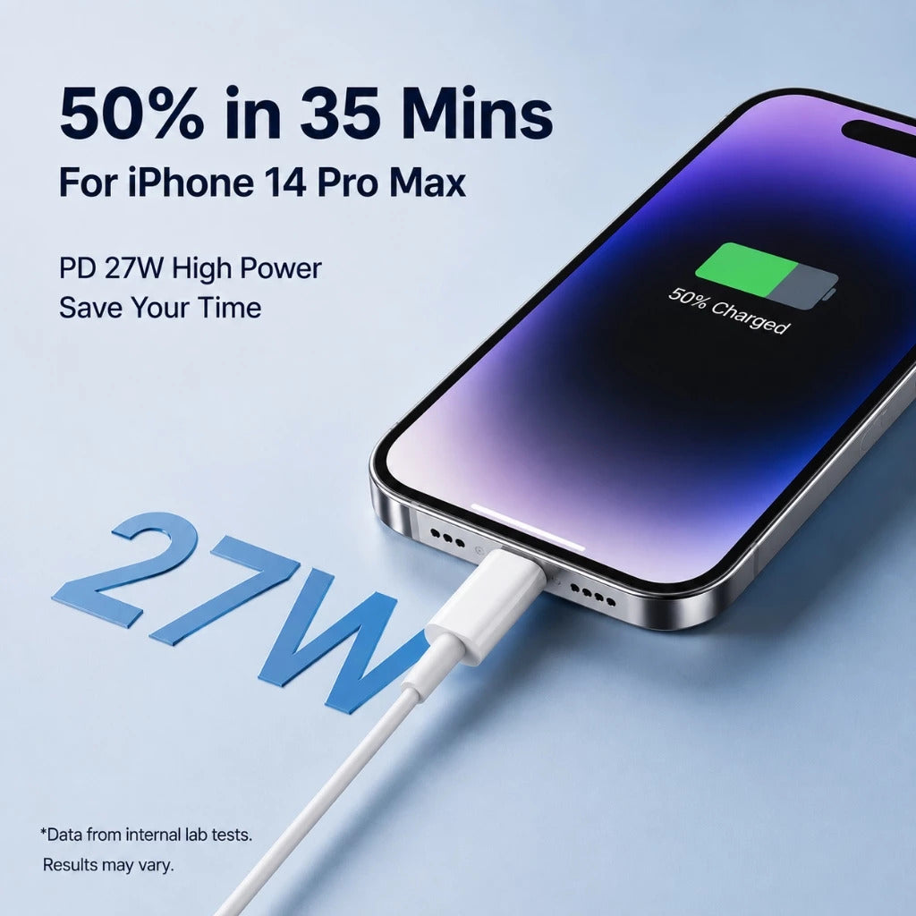 OnPrime Kabel Data USB-C to Lightning Cable 27W Wood Series Premium PVC Material