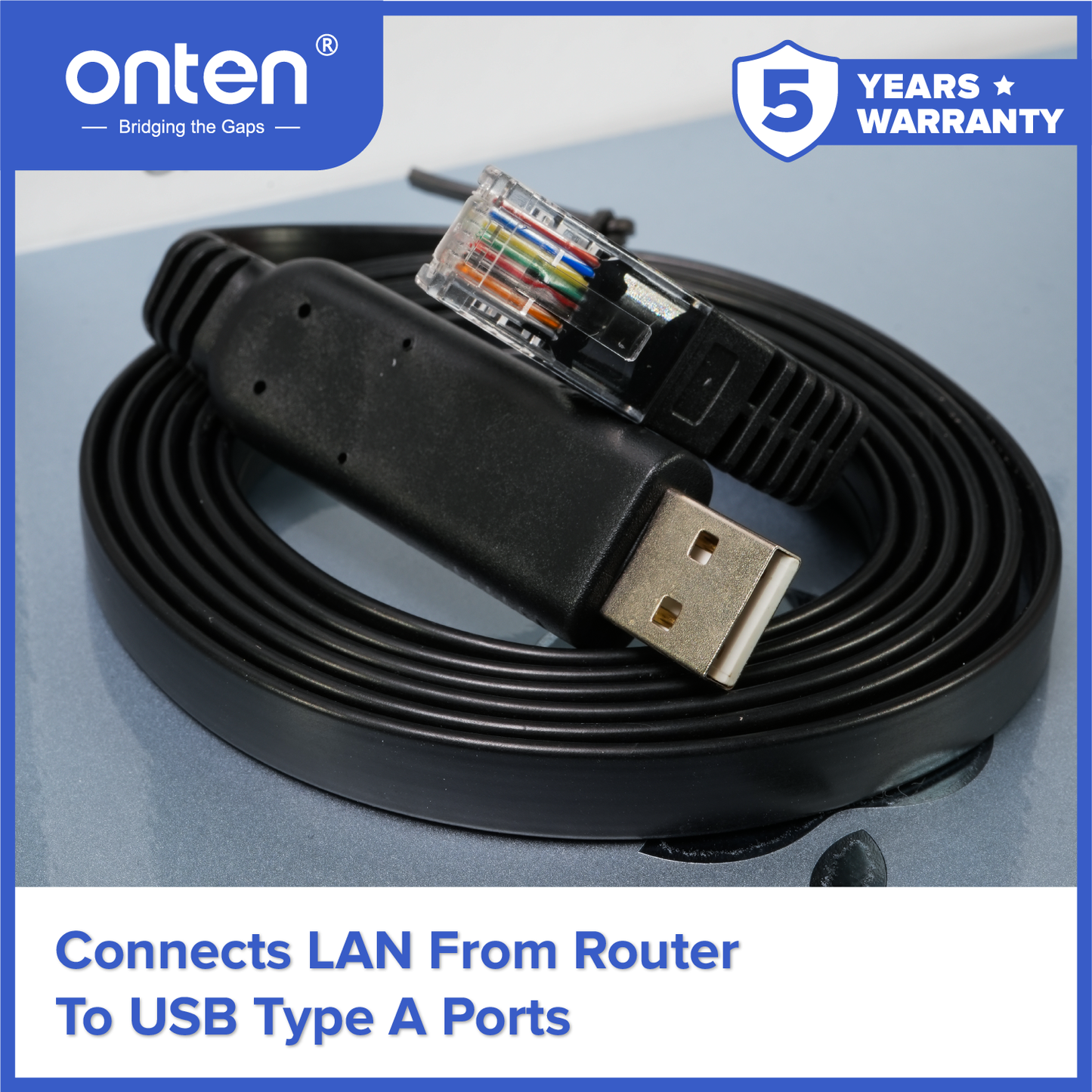 Onten Cable Connector USB to LAN RJ45 Ethernet Support Up To 100Mb/s Internet Speed OTN-UA21