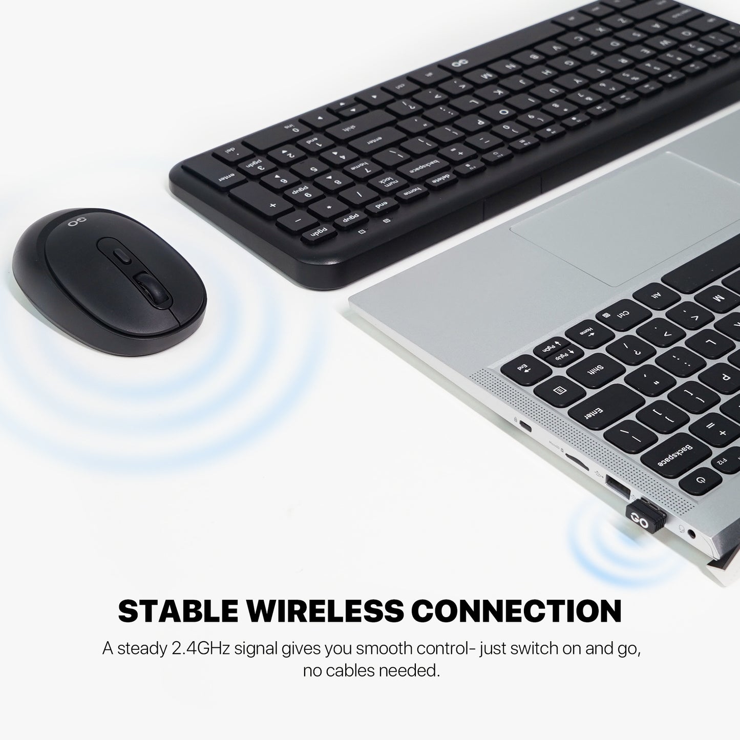 Fantech GO WK901 Combo Keyboard + Mouse Office 2.4GHz Wireless Silent 99 Keys & Clicks