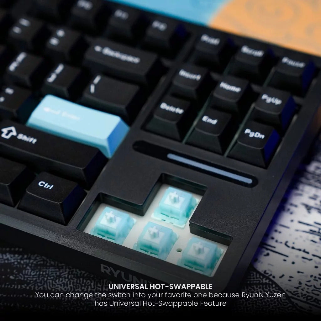 Sades Ryunix Yuzen Keyboard Gaming Mechanical XO-787 TKL Hot Swap Gasket Tri Mode Connection