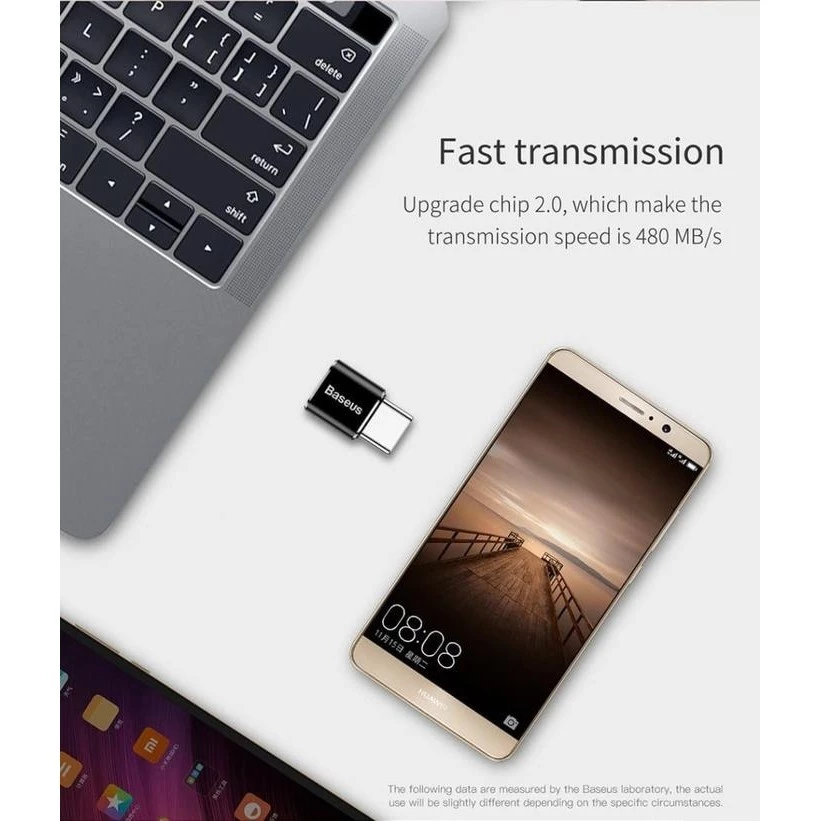 Baseus Mini Micro USB Femato USB-C Male Adapter Converter - CAMOTG-01