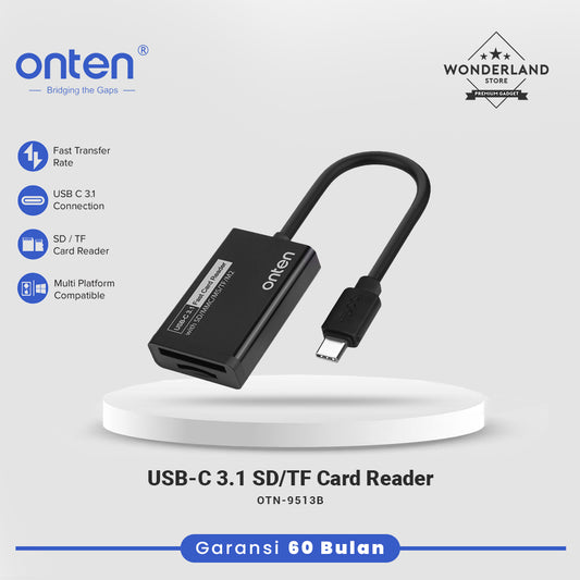 Onten USB-C 3.1 Card Reader High Speed Data Sync Multifunction Card Reader SD/TF OTN-9513B