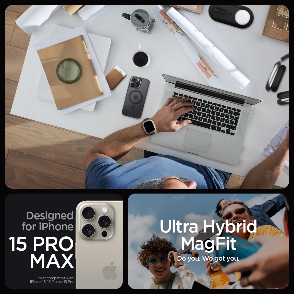 Spigen Case for iPhone 15 Series Spigen Ultra Hybrid MagFit MagSafe Anti Shock 15 Pro Max