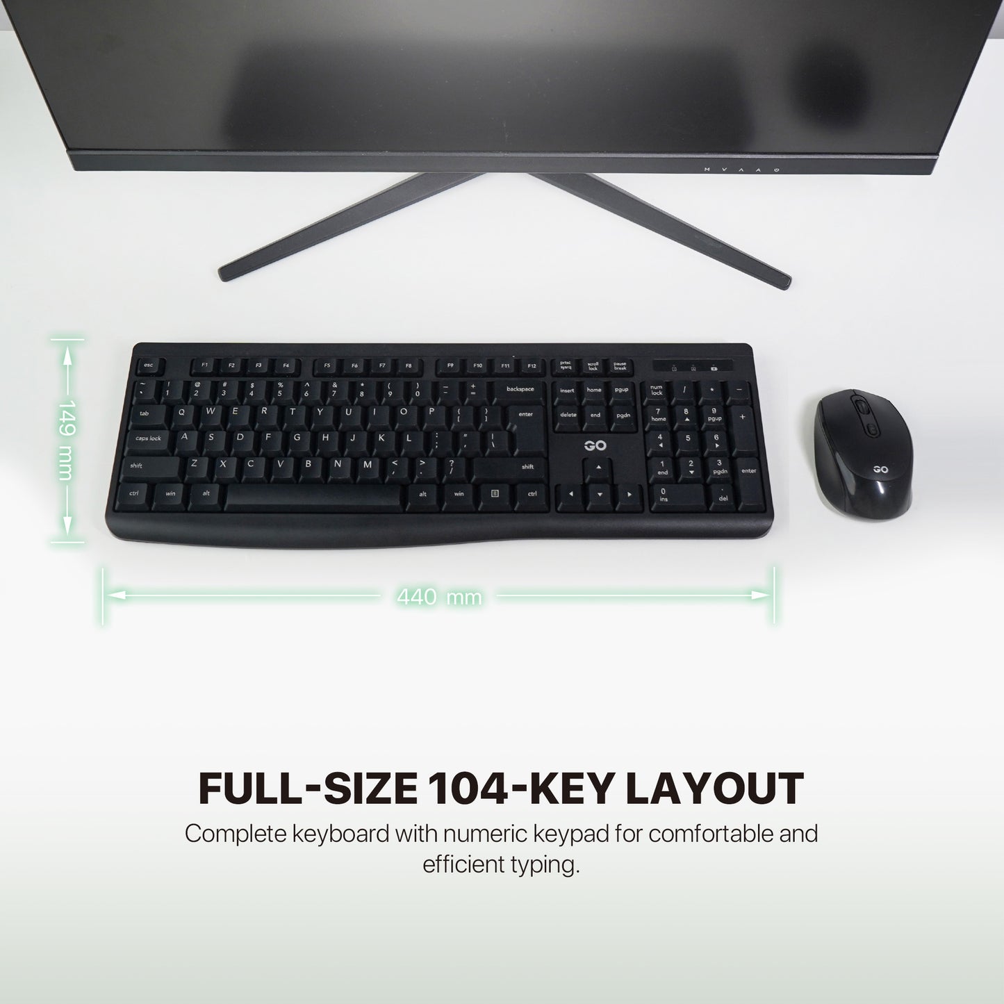 Fantech WK900 GO Wireless Combo Keyboard dan Mouse Silent Key Full Size 104 Keys