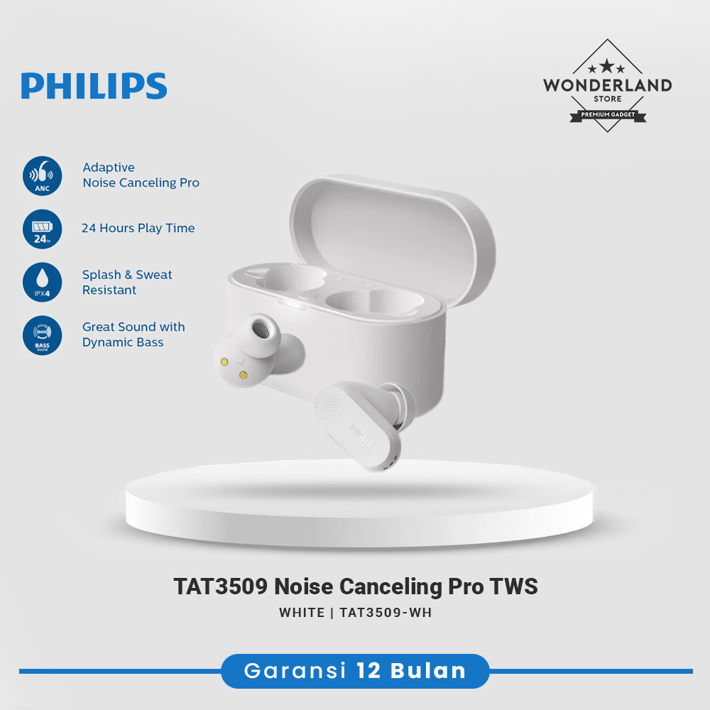 Philips TAT3509 Noise Canceling Pro True Wireless With Philips Sound Signature & Clear Calls