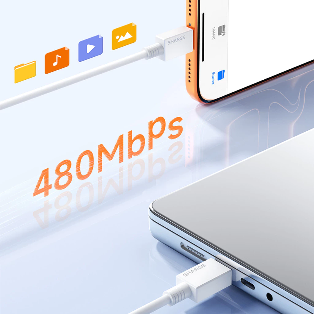 Sharge Kabel Data USB-C to C 60W 3A 240W 5A Fast Charging Sillicone Material L6