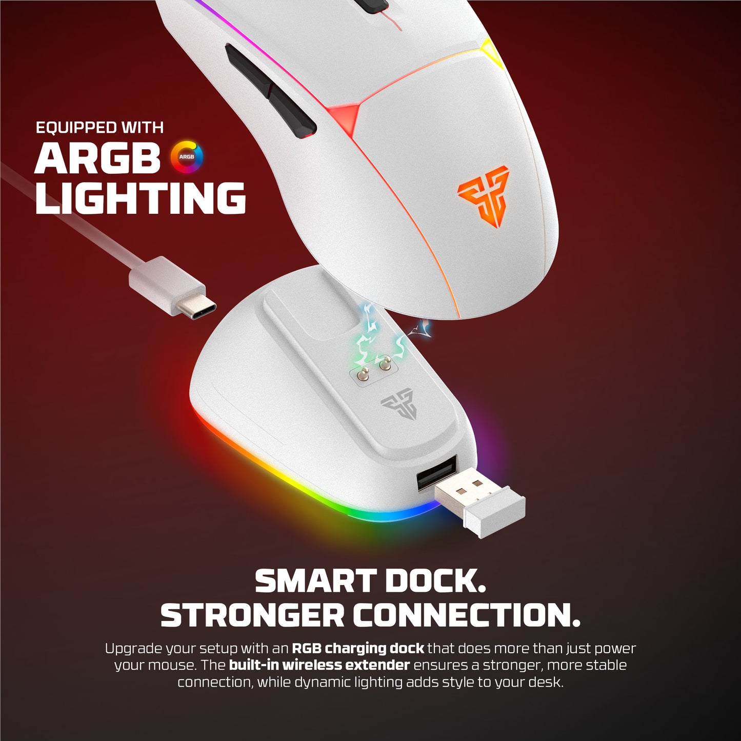 Fantech CRYPTO II WG7V2RD Wireless Gaming Mouse With RGB Gaming Optical Sensor