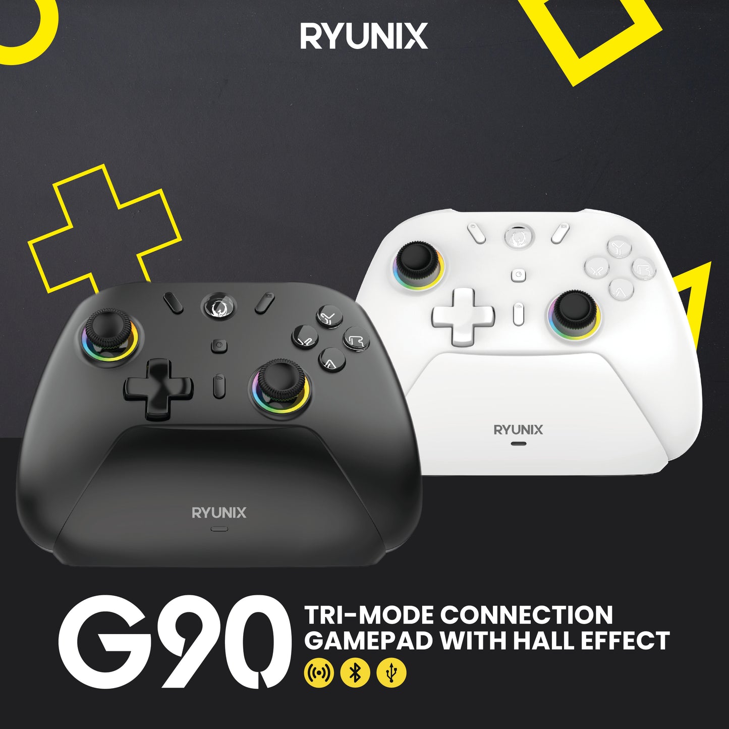 Sades Ryunix G90 Gamepad Hall Effect Tri Mode Gaming Controller