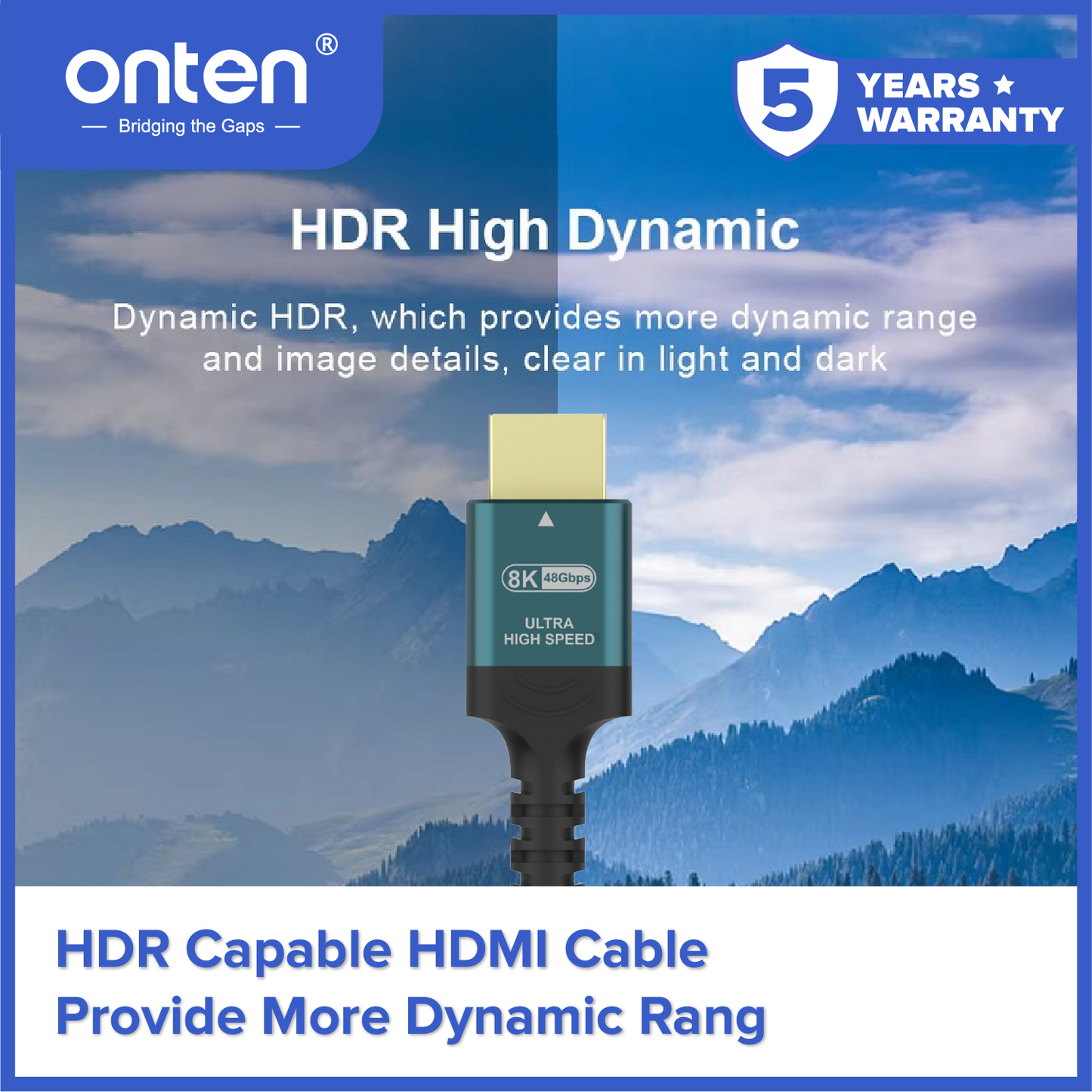 Onten Kabel HDMI 2.1 Male to Male Ultra High Speed 8K 60Hz Gold Platted OTN-HD183