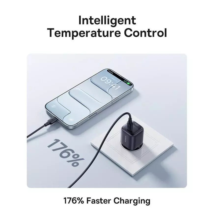 Baseus EnerFill FN22 20W 30W 45W Adaptor USB-C Charger Mini GaN6 Fast Charger 1C PD PPS