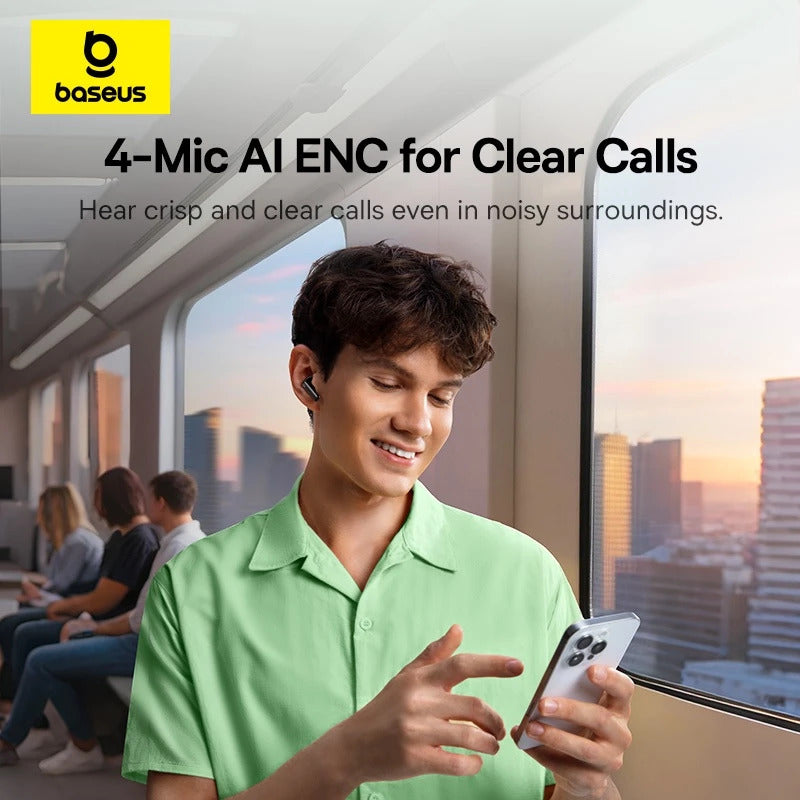 Baseus BP1 NC TWS Active Noise Cancelling -43dB 4 Mic ENC with IP55 & 41H Playtime and Bluetooth 6.0