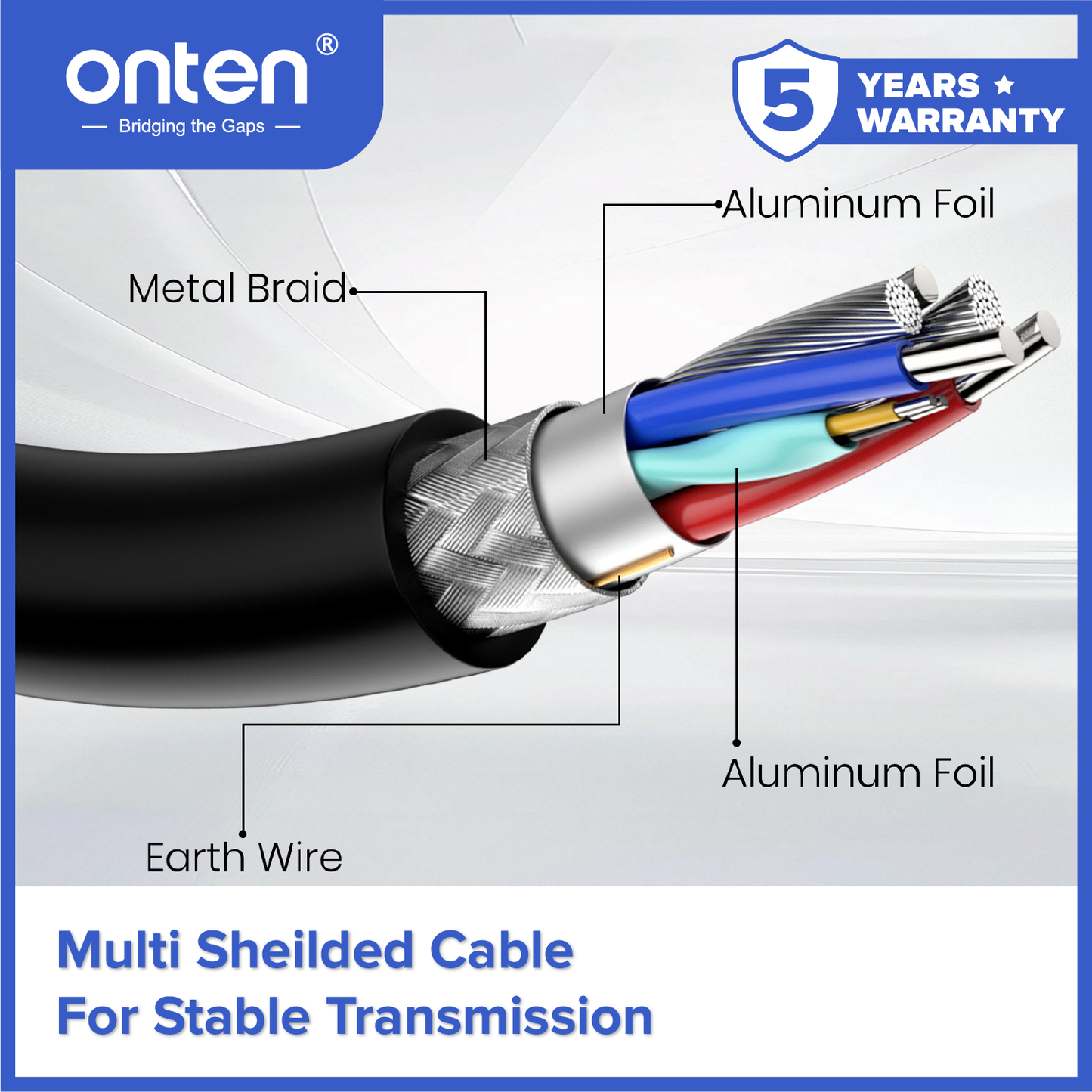 Onten Kabel HDMI To HDMI 1.4 4K 30Hz 1.5M 3M 5M Gold Plated Connector OTN-8305
